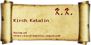 Kirch Katalin névjegykártya